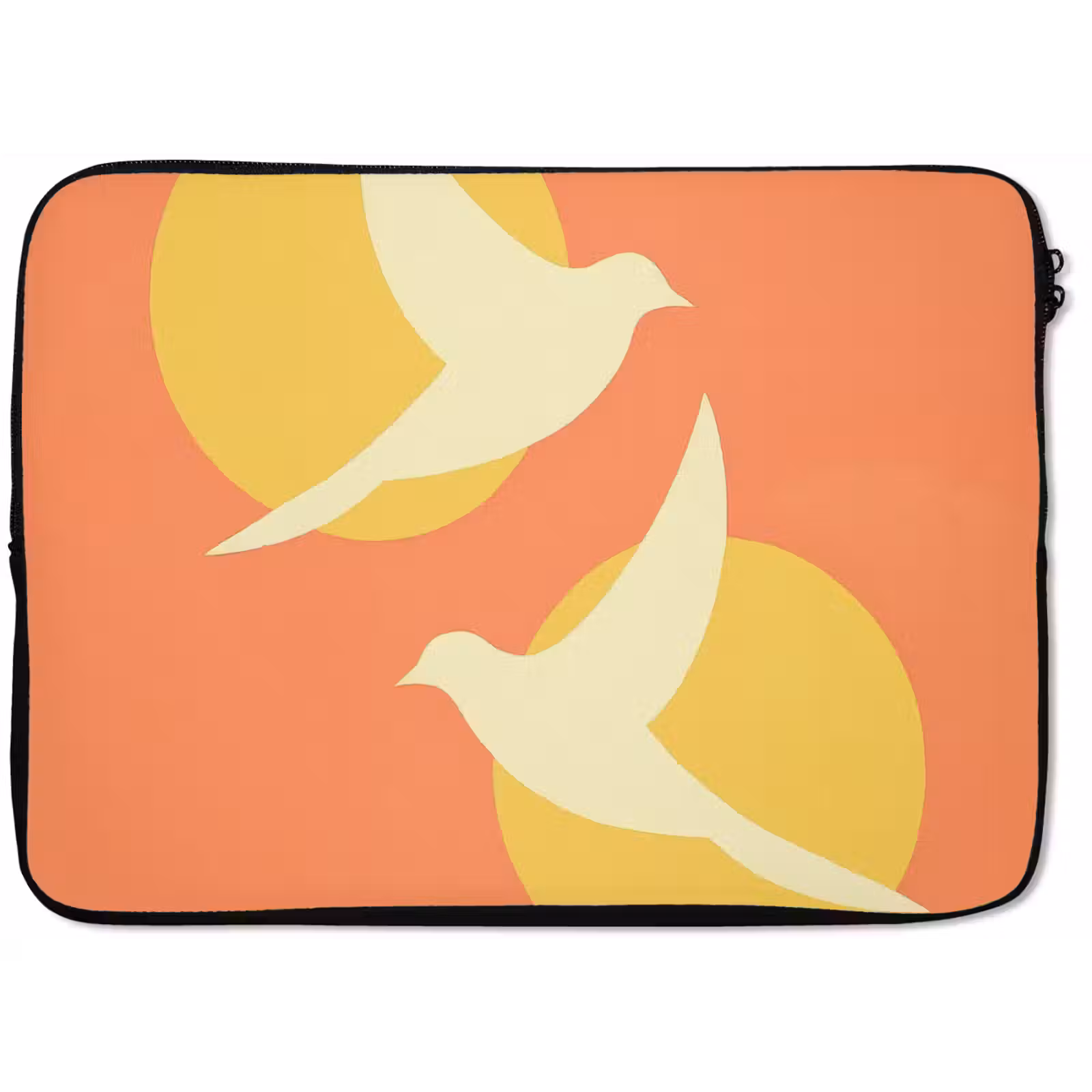 Laptophoes - Vogels - Cirkels - Geel — 1