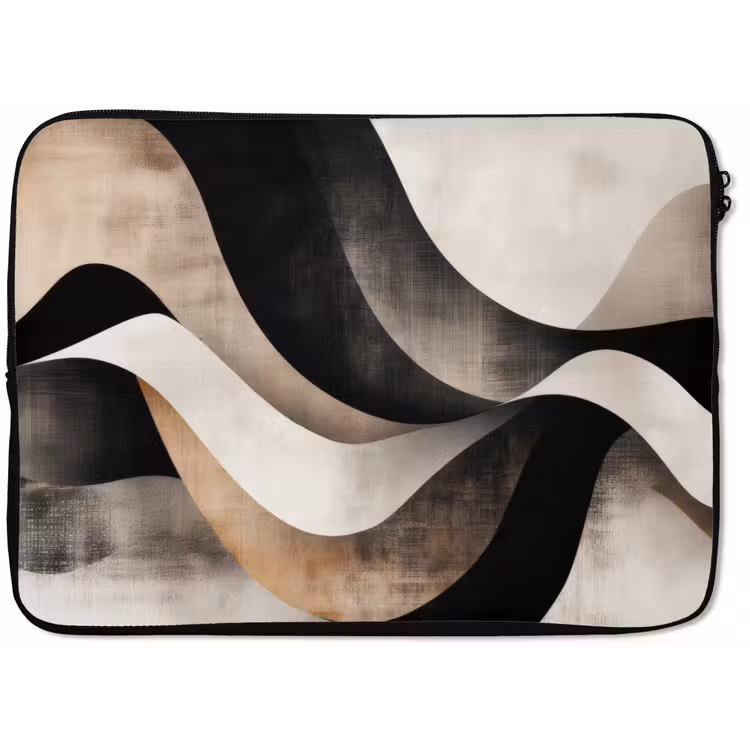Laptophoes - Abstract - Golven - Zwart - Verweerd — 1