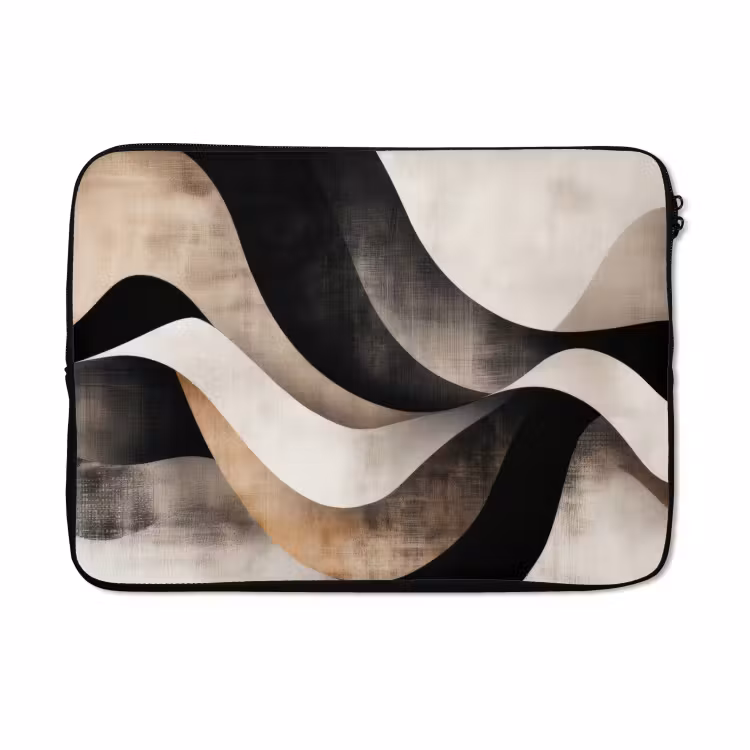 Laptophoes - Abstract - Golven - Zwart - Verweerd — 5