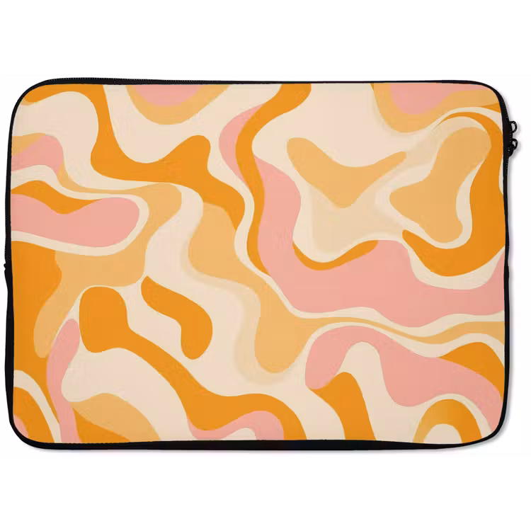 Laptophoes - Abstract - Golvend - Oranje — 1