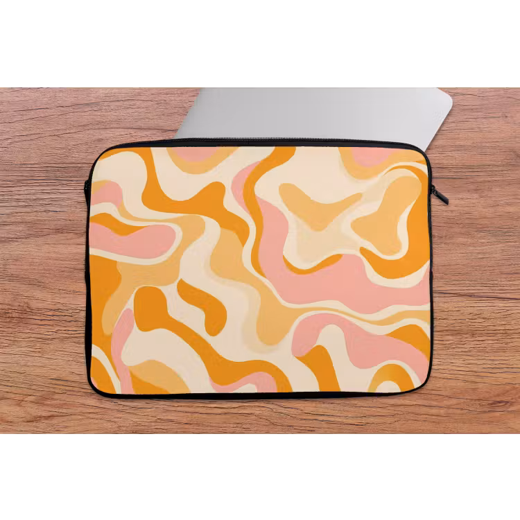 Laptophoes - Abstract - Golvend - Oranje — 2