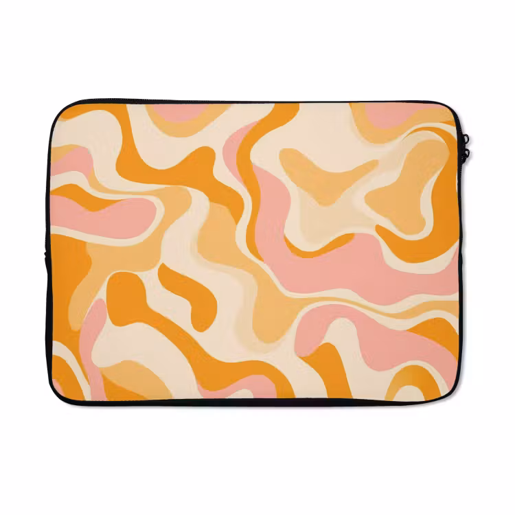 Laptophoes - Abstract - Golvend - Oranje — 5