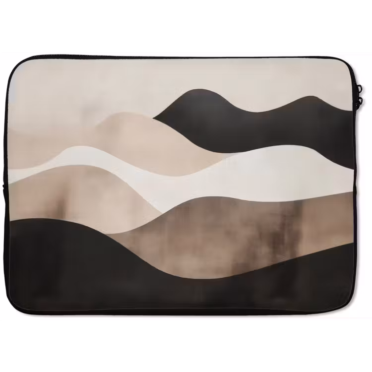 Laptophoes - Abstract - Landschap - Golven - Crèmekleur — 1