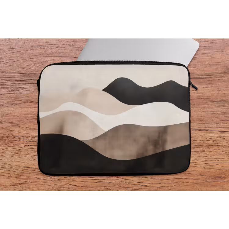 Laptophoes - Abstract - Landschap - Golven - Crèmekleur — 2