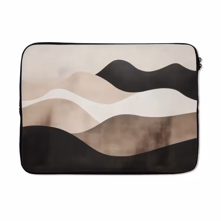 Laptophoes - Abstract - Landschap - Golven - Crèmekleur — 5