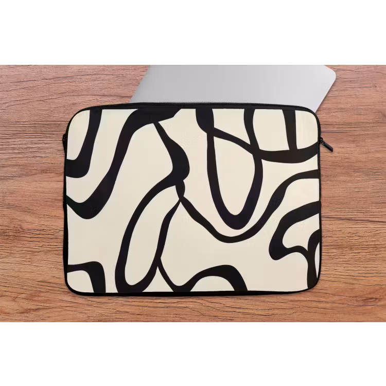 Laptophoes - Abstract - Lijnen - Modern - Beige — 2