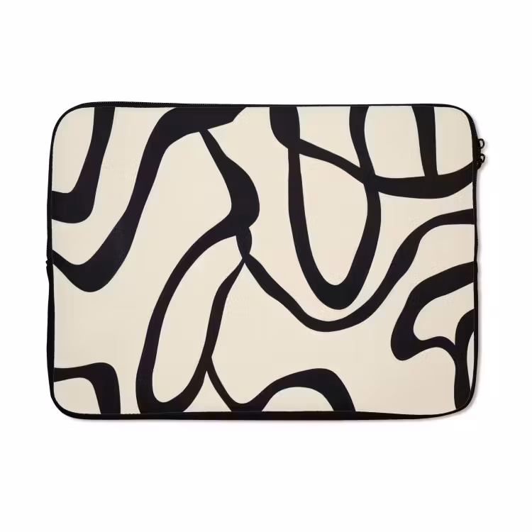 Laptophoes - Abstract - Lijnen - Modern - Beige — 5