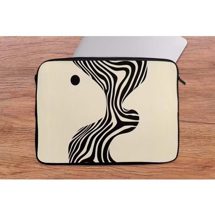 Laptophoes - Beige - Lijnen - Golvend - Abstract — 2