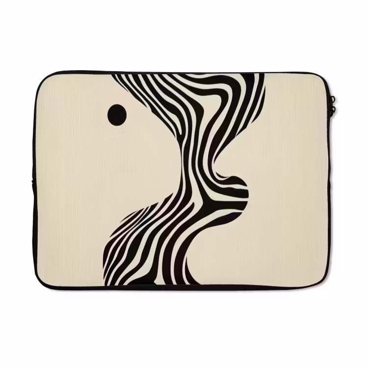 Laptophoes - Beige - Lijnen - Golvend - Abstract — 5