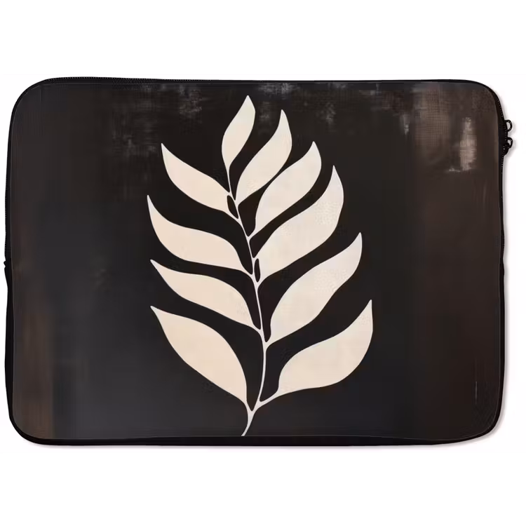 Laptophoes - Blad - Wit - Minimalistisch — 1