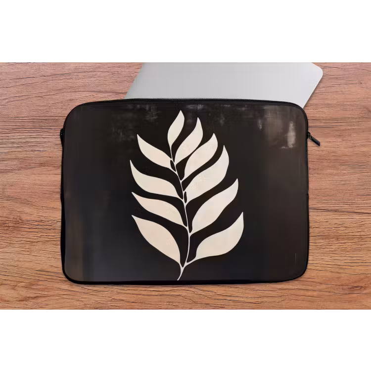 Laptophoes - Blad - Wit - Minimalistisch — 2