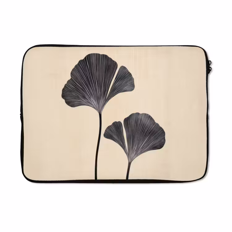 Laptophoes - Bladeren - Minimalistisch - Zwart — 5