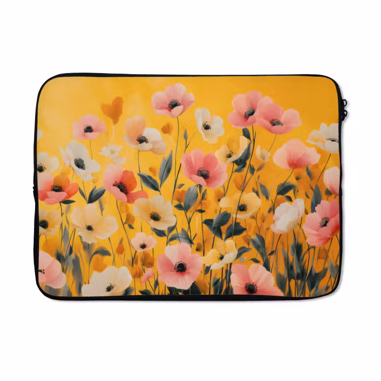 Laptophoes - Bloemen - Veld - Geel — 5