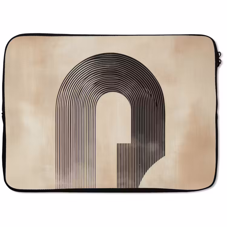 Laptophoes - Boog - Strepen - Minimalistisch - Zwart — 1