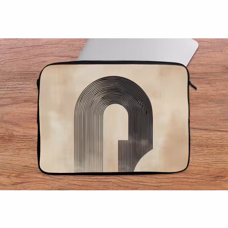 Laptophoes - Boog - Strepen - Minimalistisch - Zwart — 2