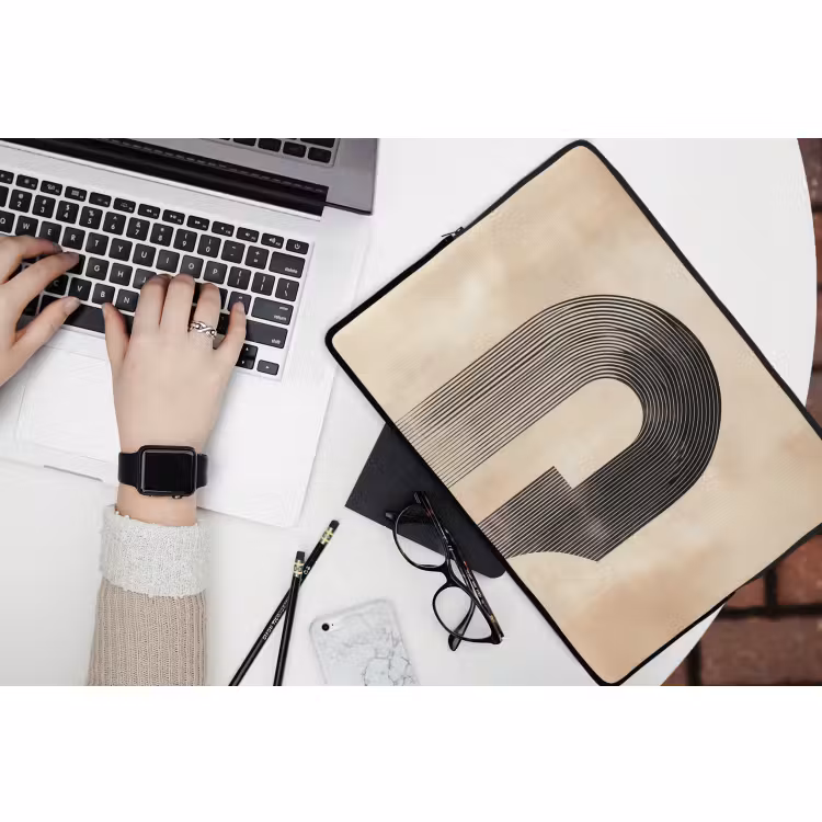 Laptophoes - Boog - Strepen - Minimalistisch - Zwart — 3