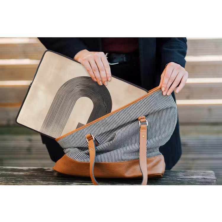 Laptophoes - Boog - Strepen - Minimalistisch - Zwart — 4