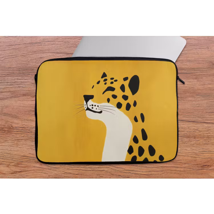 Laptophoes - Cheetah - Illustratie - Geel — 2