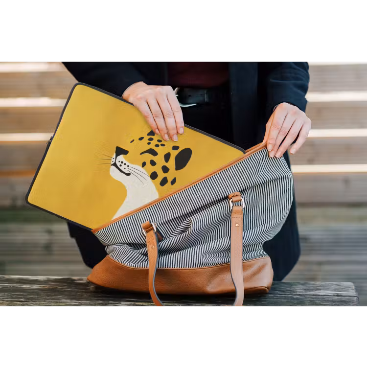 Laptophoes - Cheetah - Illustratie - Geel — 4