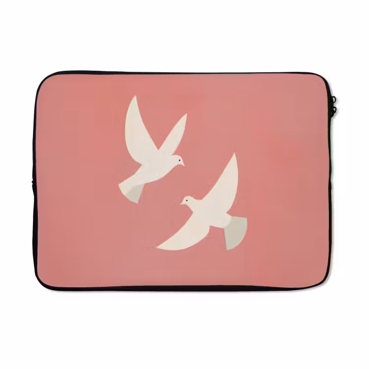 Laptophoes - Duiven - Wit - Sierlijk — 5