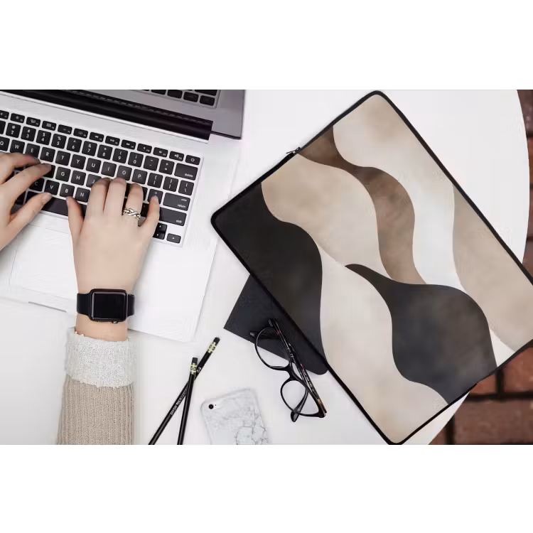 Laptophoes - Golven - Abstract - Beige — 3