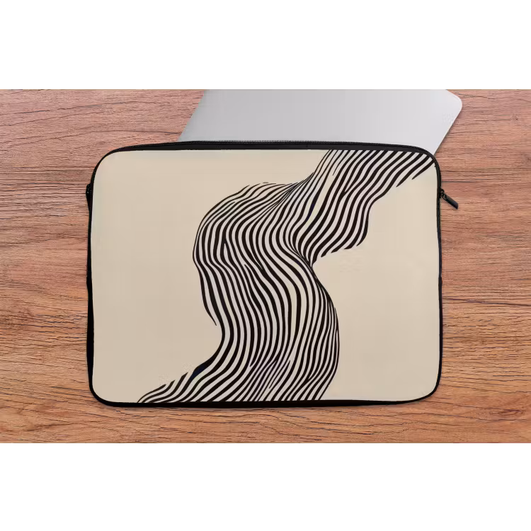 Laptophoes - Golvend - Lijnen - Abstract - Silhouet — 2
