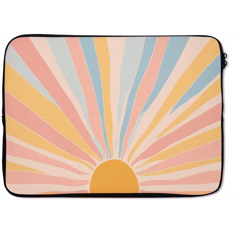 Laptophoes - Illustratie - Zon - Pastelkleuren — 1