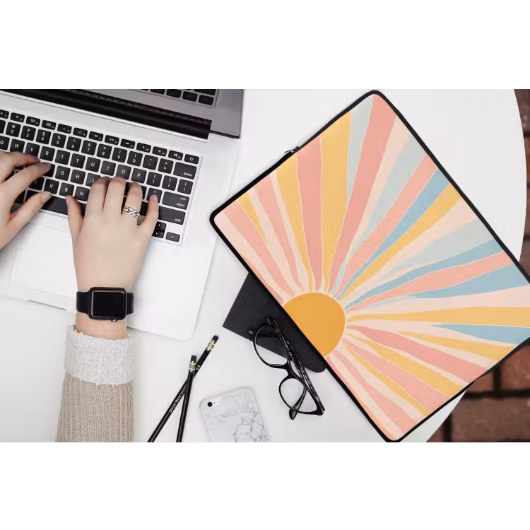 Laptophoes - Illustratie - Zon - Pastelkleuren — 3