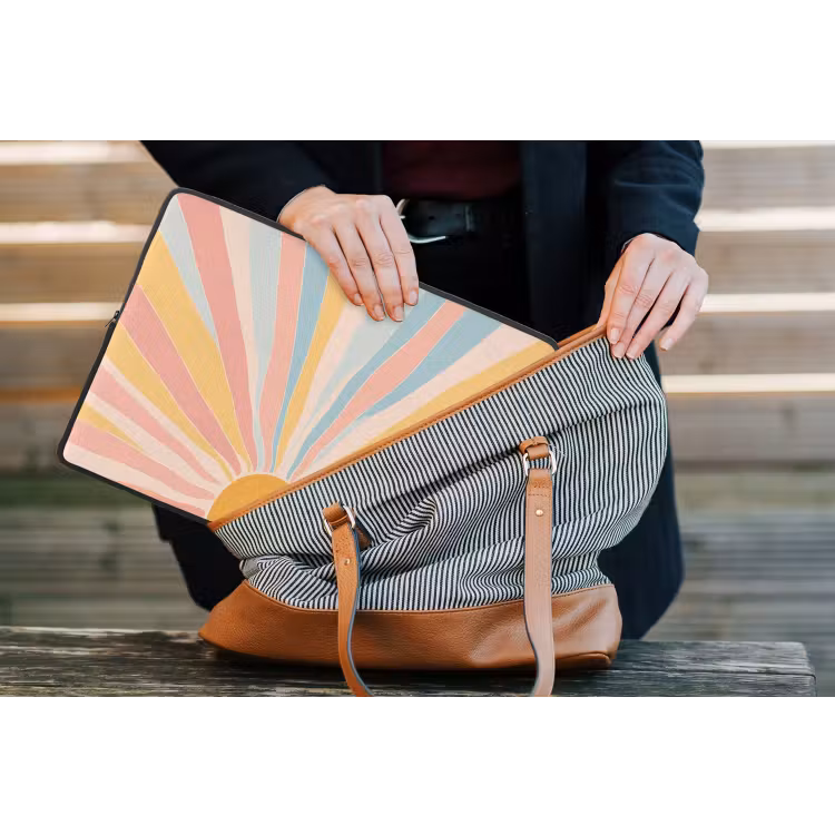 Laptophoes - Illustratie - Zon - Pastelkleuren — 4