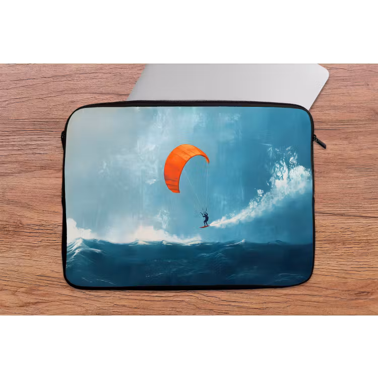 Laptophoes - Kitesurfer - Oranje - Zee - Lucht — 2