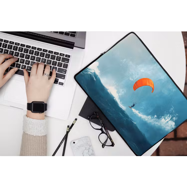 Laptophoes - Kitesurfer - Oranje - Zee - Lucht — 3