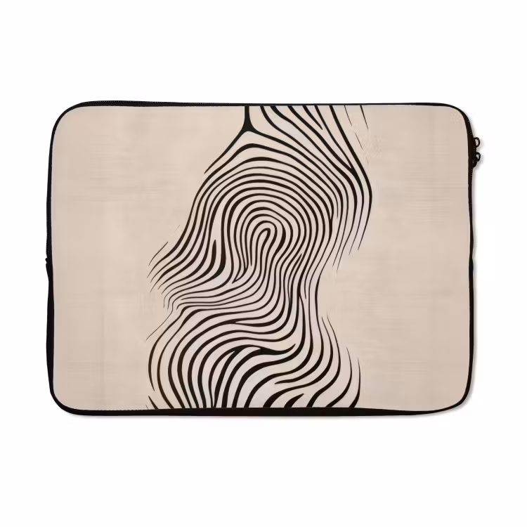 Laptophoes - Lijnen - Abstract - Golvend - Zwart — 5