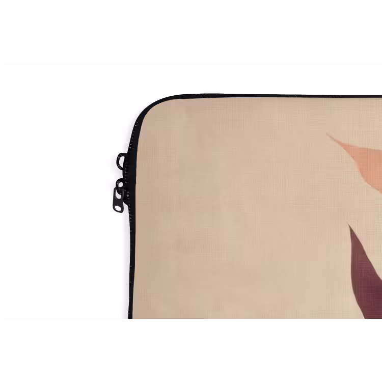 Laptophoes - Minimalistisch - Bloem - Bladeren - Beige — 6