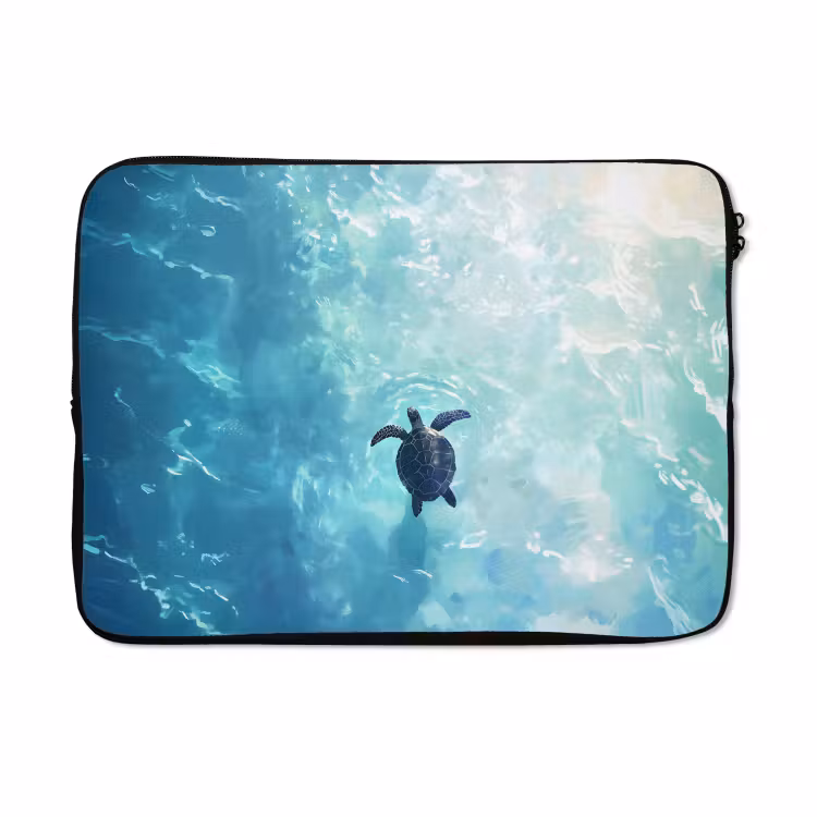 Laptophoes - Schildpad - Zee - Blauw - Schittering — 5