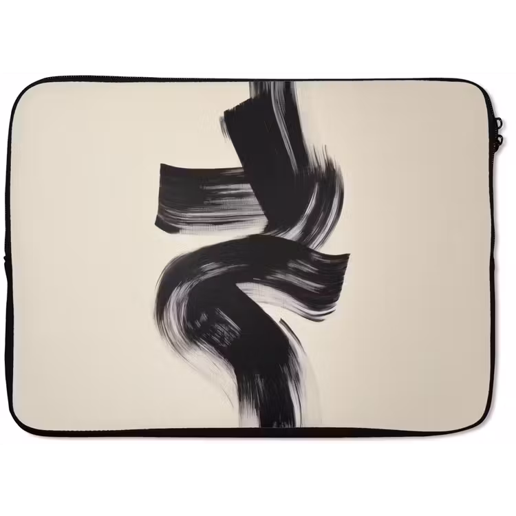 Laptophoes - Strepen - Zwart - Abstract — 1