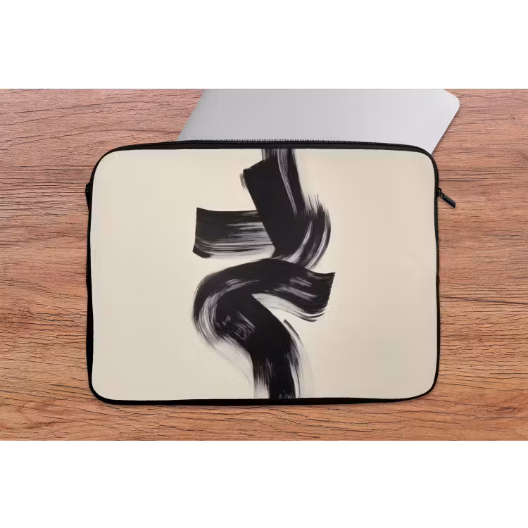 Laptophoes - Strepen - Zwart - Abstract — 2