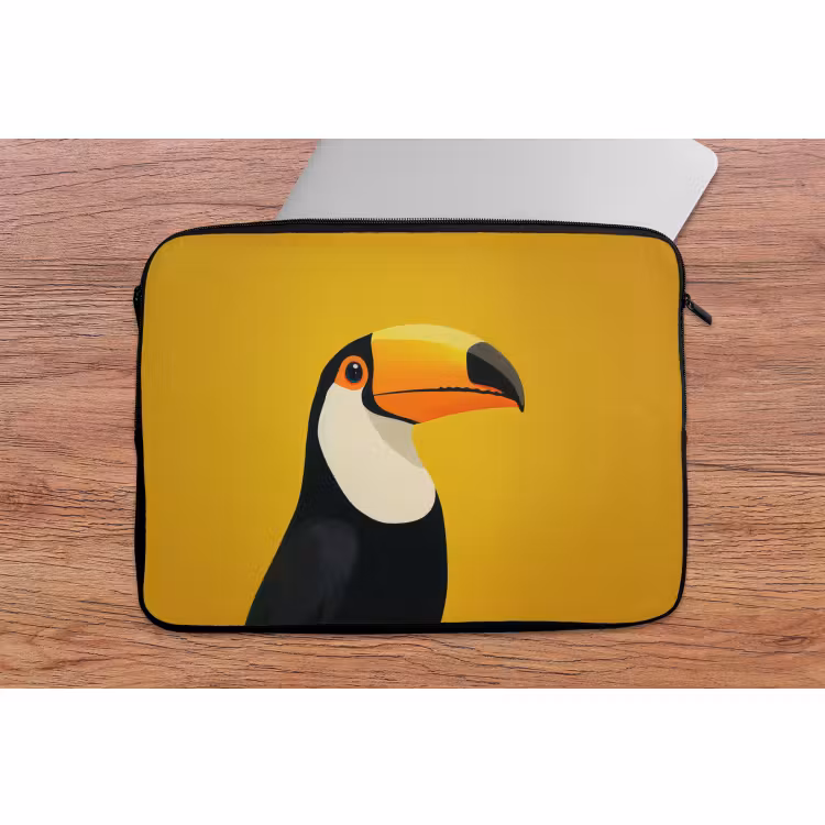 Laptophoes - Toekan - Minimalistisch - Snavel - Oranje — 2