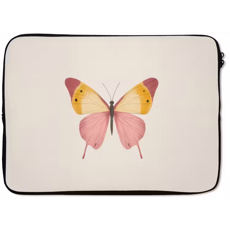 Laptophoes - Vlinder - Illustratie - Roze — 1