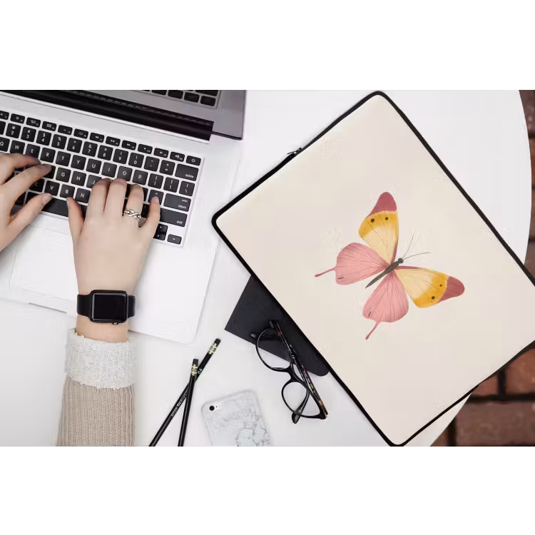 Laptophoes - Vlinder - Illustratie - Roze — 3