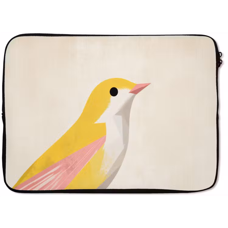 Laptophoes - Vogel - Minimalistisch - Geel — 1