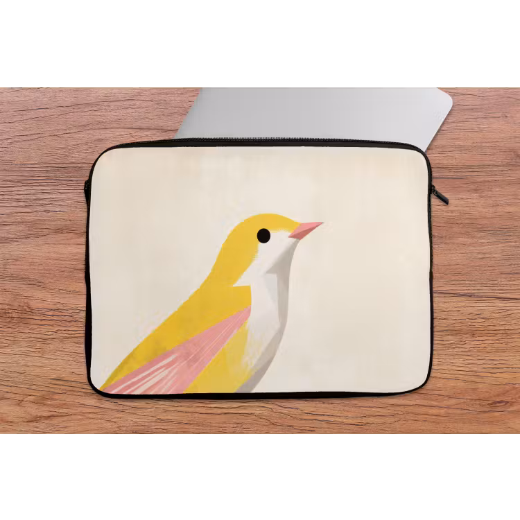 Laptophoes - Vogel - Minimalistisch - Geel — 2