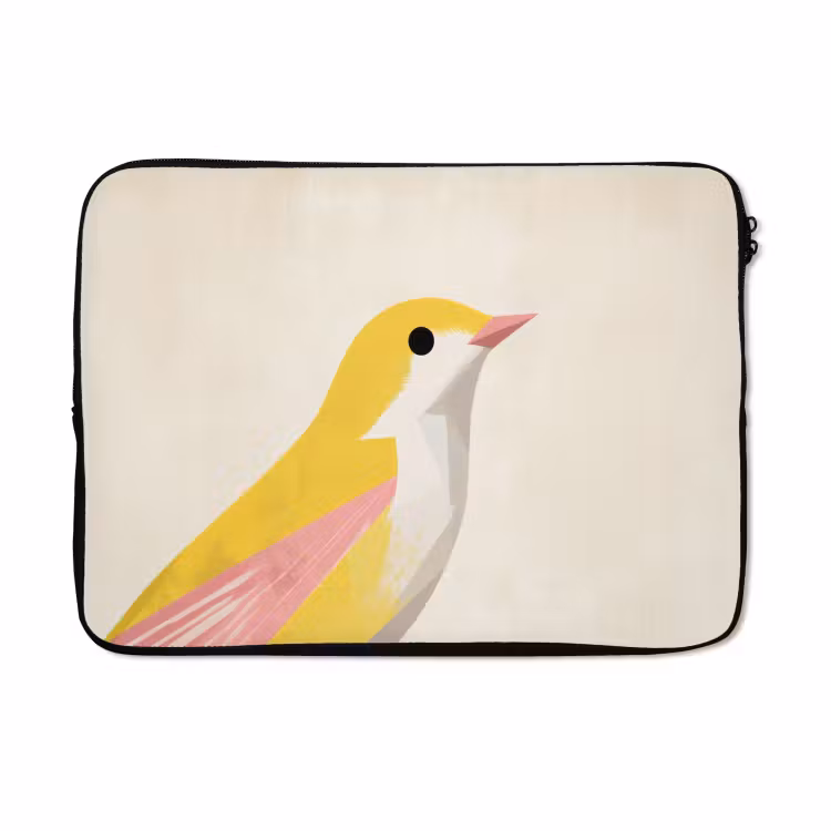 Laptophoes - Vogel - Minimalistisch - Geel — 5