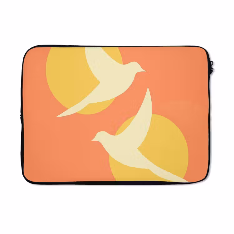 Laptophoes - Vogels - Cirkels - Geel — 5
