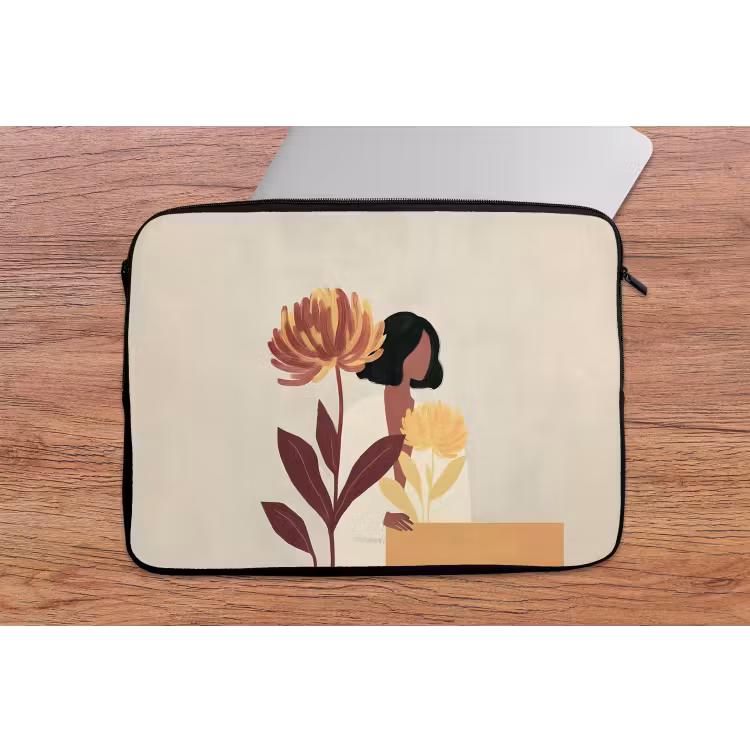 Laptophoes - Vrouw - Minimalistisch - Bloem — 2