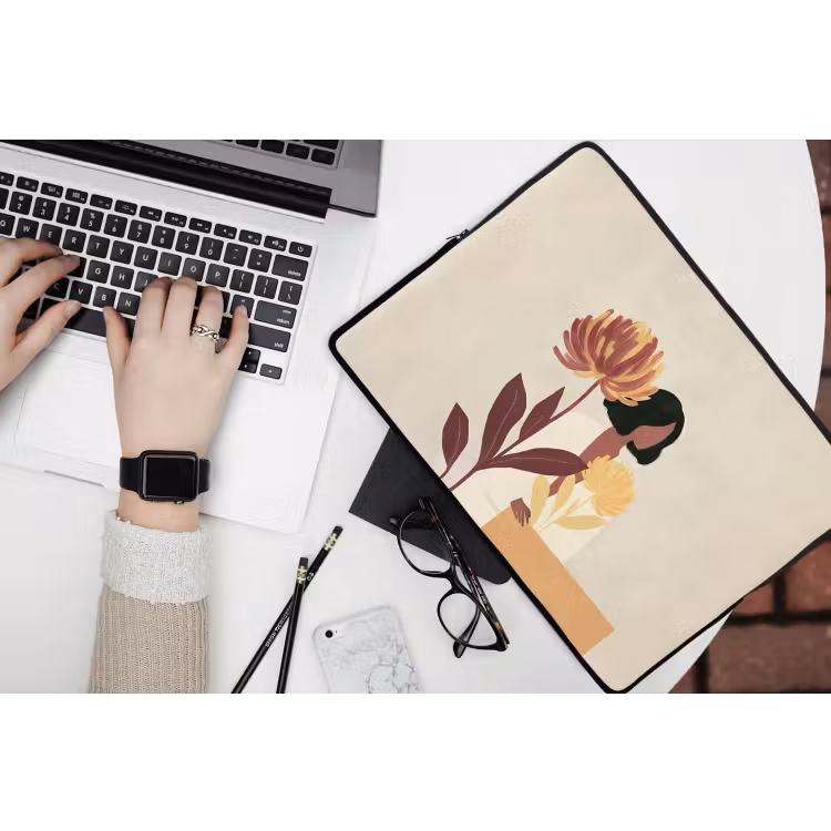 Laptophoes - Vrouw - Minimalistisch - Bloem — 3