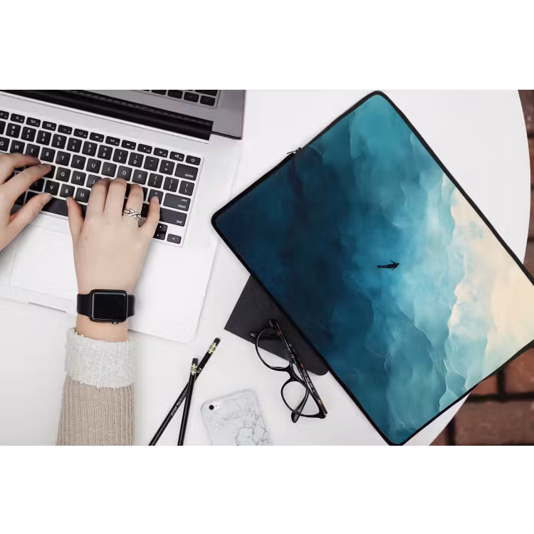 Laptophoes - Zee - Silhouet - Abstract - Blauw — 3
