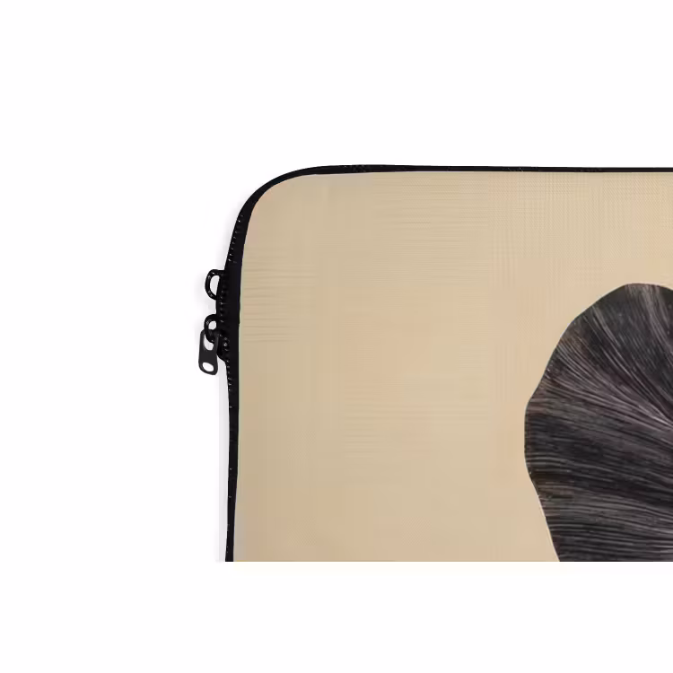 Laptophoes - Zwart - Bladeren - Strepen - Minimalistisch — 6
