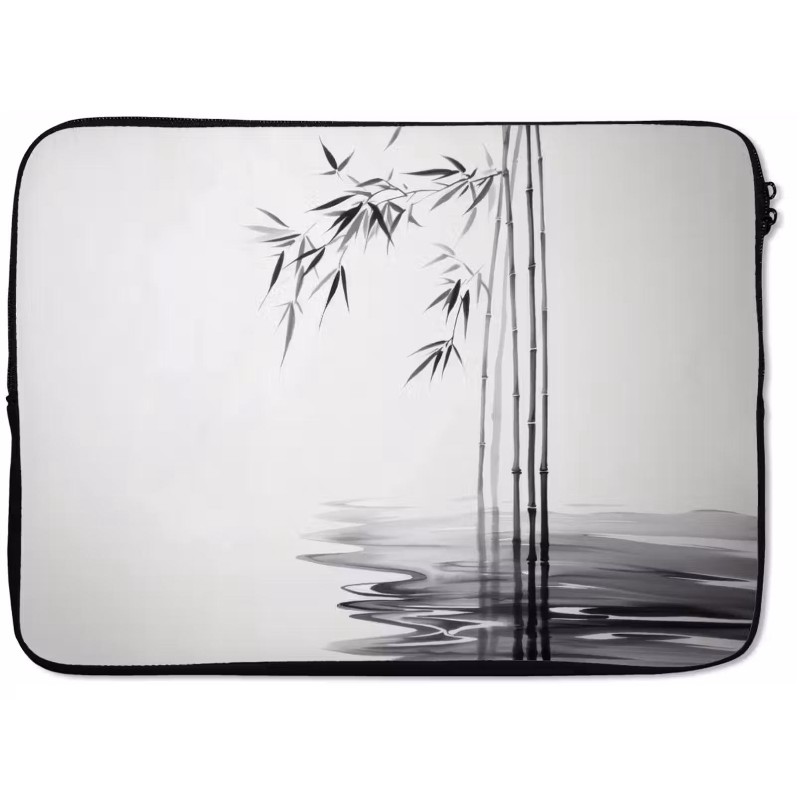 Laptophoes - Bamboestammen - Water - Minimalistisch - Wit — 1