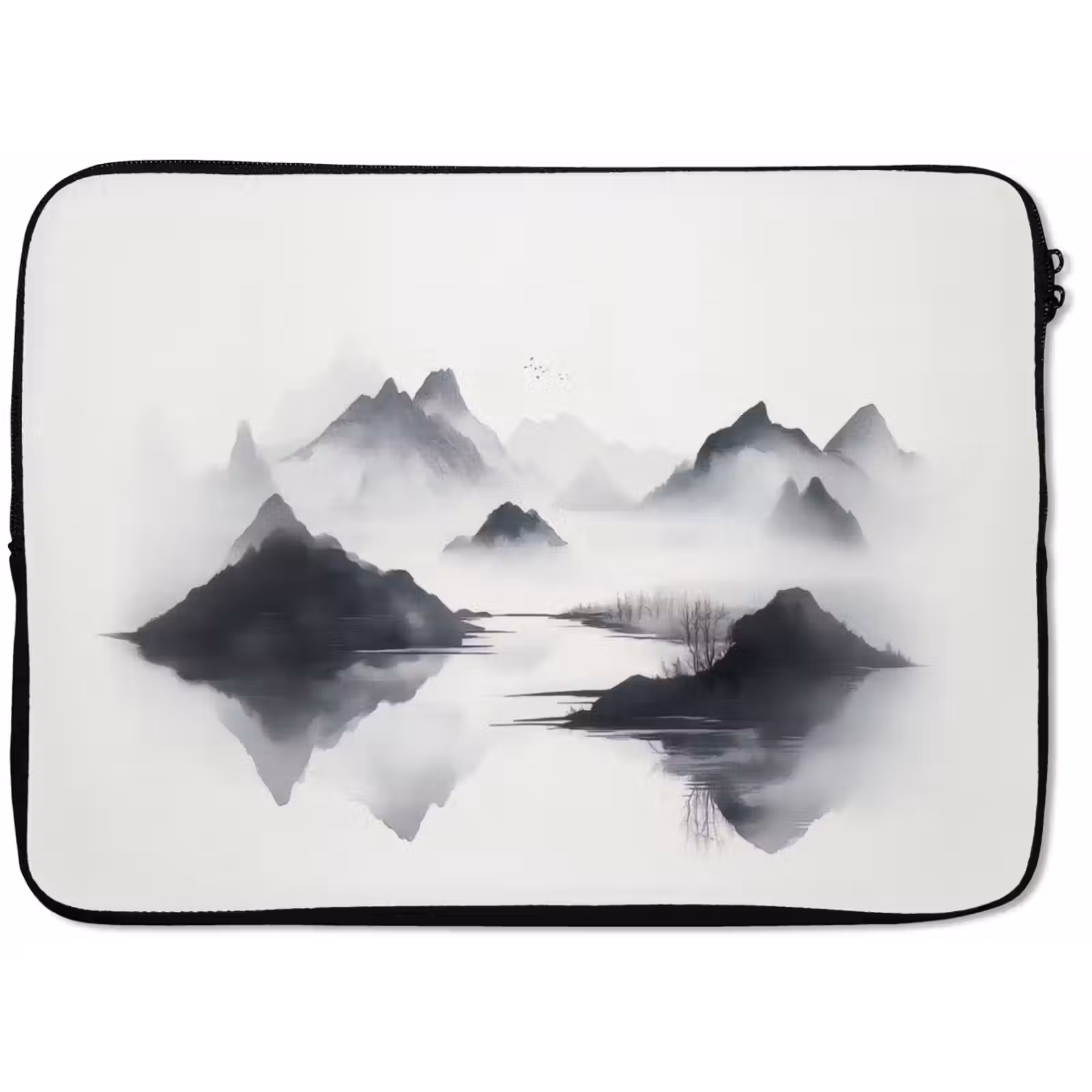Laptophoes - Bergen - Mistig - Water - Wit — 1