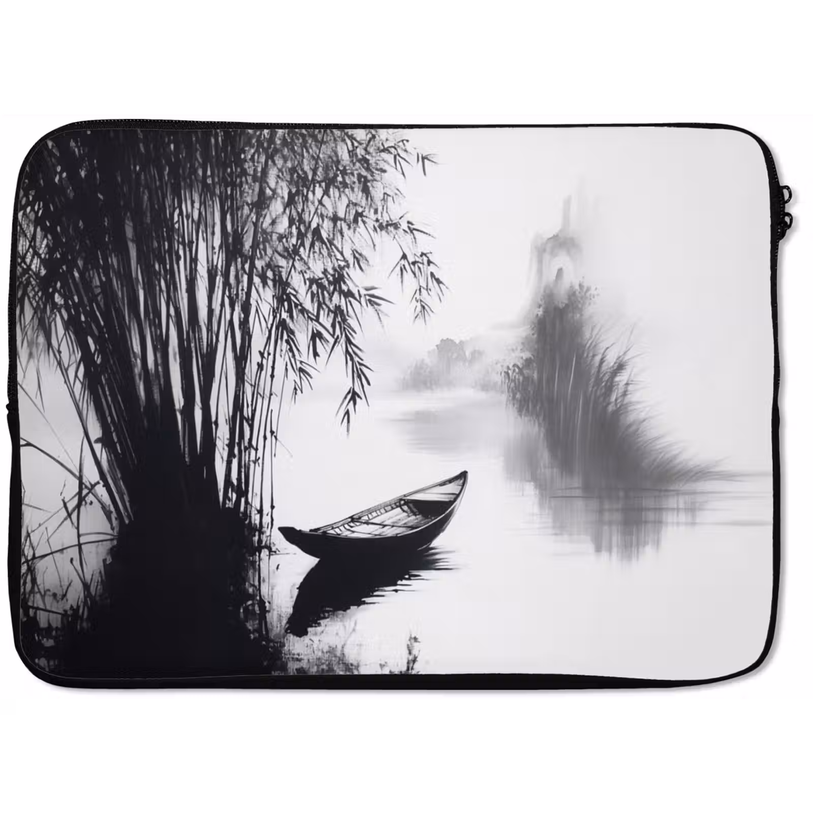 Laptophoes - Boot - Rivier - Bamboe - Wit — 1